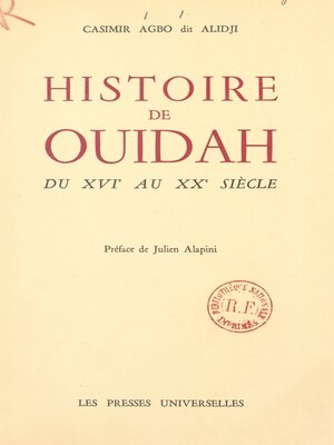 cover image of Histoire de Ouidah du XVIe au XXe siècle